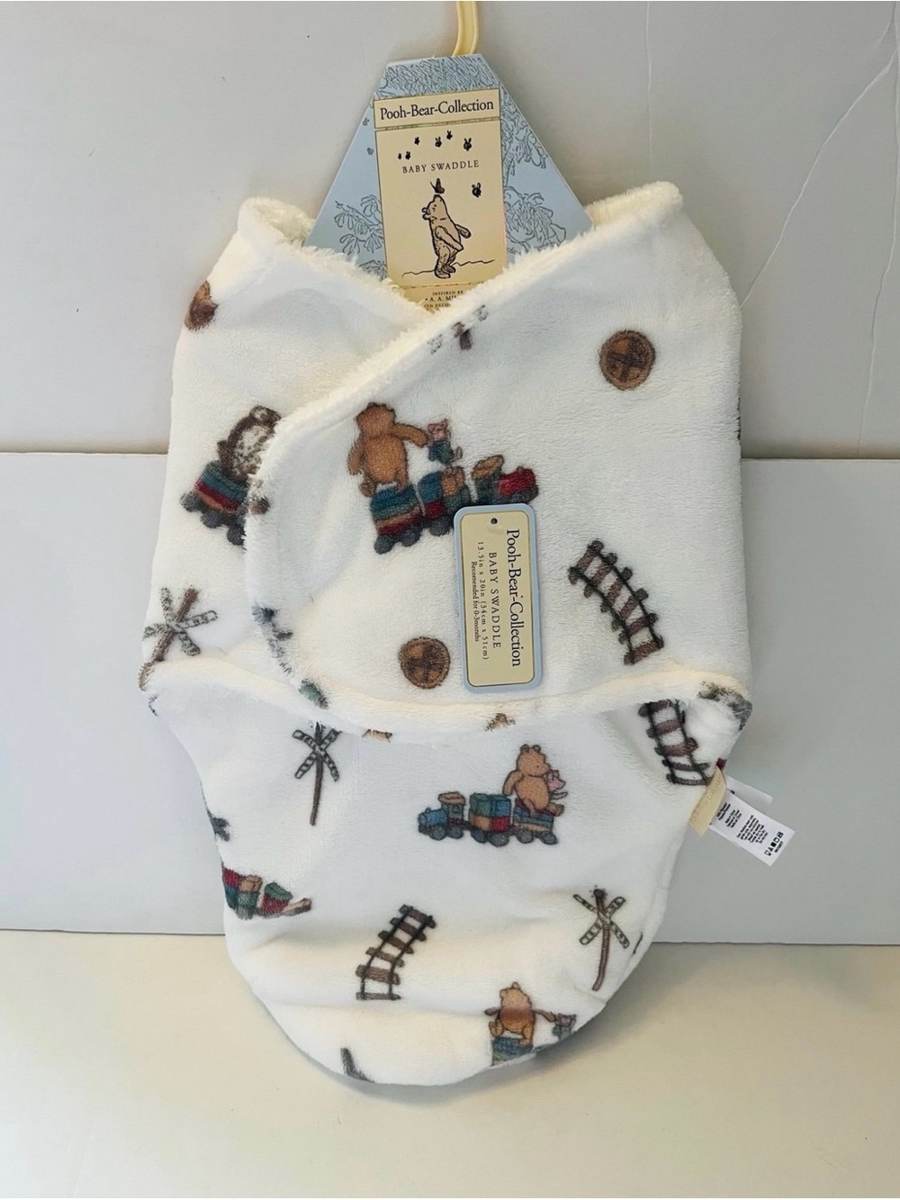 Winnie the Pooh Bear Collection White Baby Swaddle Train Railroad Owl Rabbit